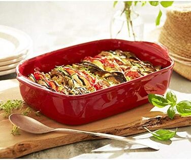 Форма для запекания керамическая прямоугольная 42x27x9 см, бордовая Emile Henry