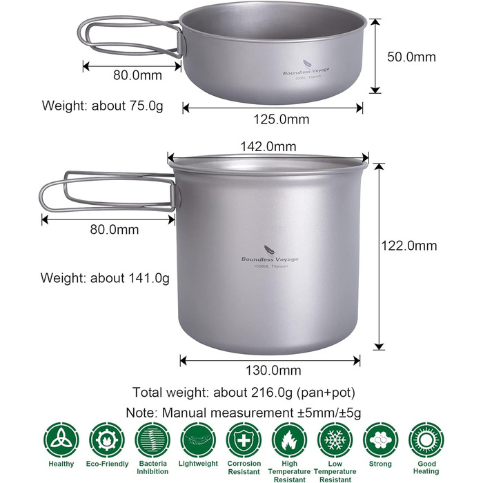 Набір для приготування їжі зі складною ручкою Boundless Voyage