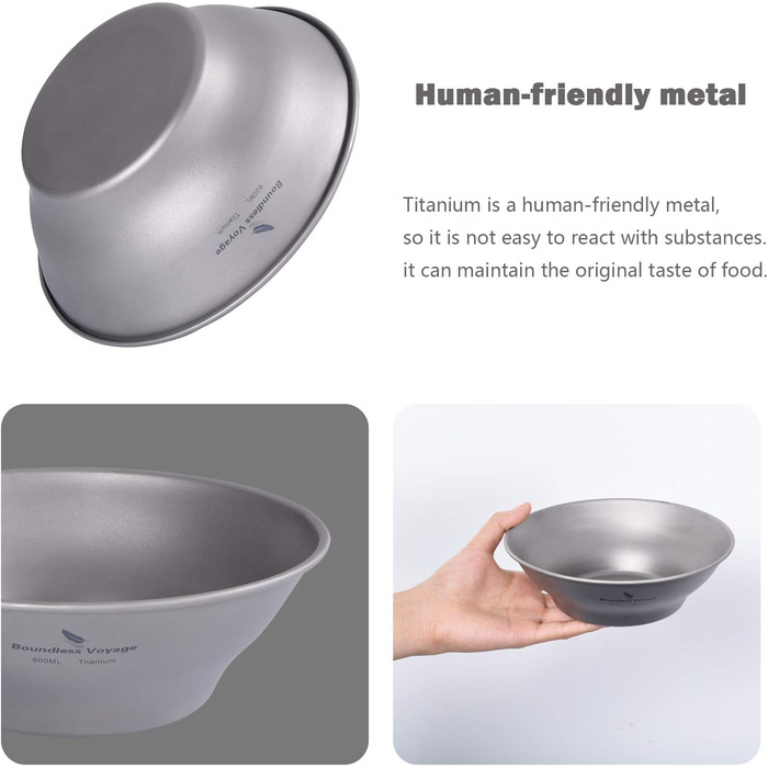 Мл Титановые миски Тарелка Сверхлегкая одностенная чаша Тарелка Наружная посуда для кемпинга Кухонная утварь с сумкой для переноски Ti1107T (Ti1106T-600 мл Миска), 800