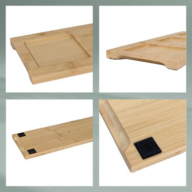 Набір мисок kela Philipa, 4 предмети, порцеляна, білий, основа з бамбука, квадрат, 12261