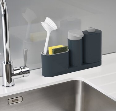Органайзер для раковини з дозатором для мила сірий SinkBase Sink Tidy Set Joseph Joseph