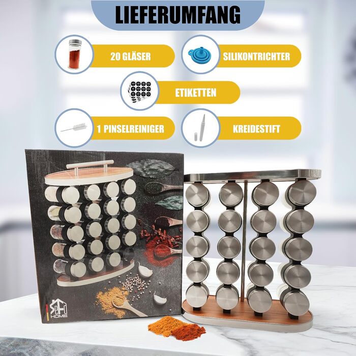 Вертикальний органайзер на 20 баночок для спецій SEFa Home