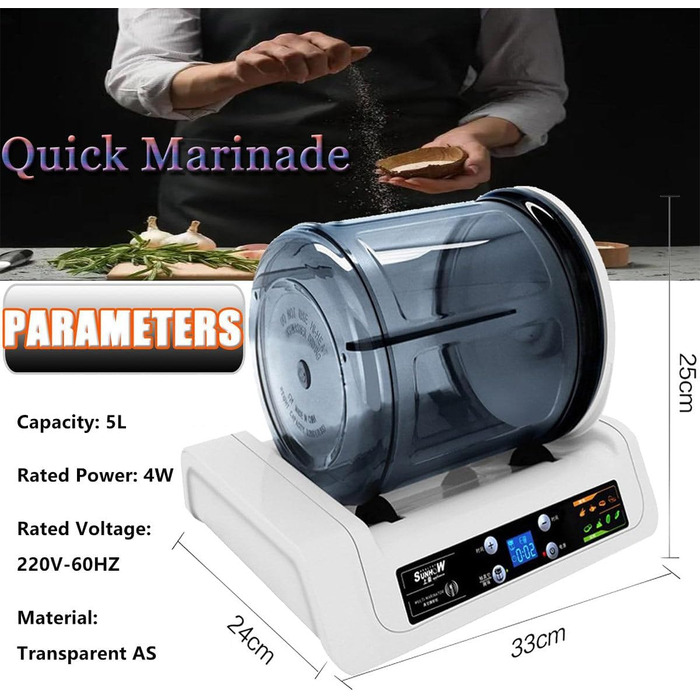 Вакуумний маринатор для м'яса та овочів 5 л білий Lakenbroade