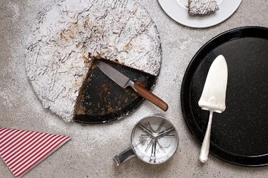 Форма для торта 26, ФОРМИ ДЛЯ ВИПІЧКИ КЛАСИЧНІ, діаметр 26 см, висота 8,0 см, емаль, чорна, підйомна основа, індукційна, 0494-022