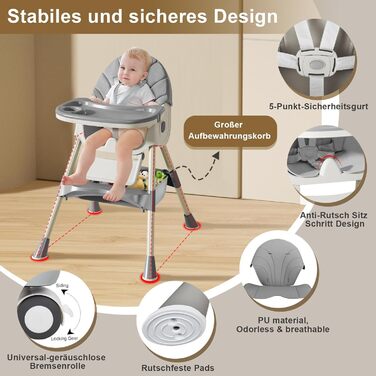 Дитячий стільчик для годування від 6 місяців Lineluck