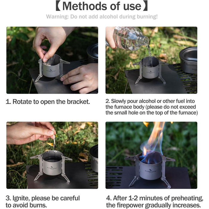 Мини-спиртовая горелка с подставками для кастрюли 80 мл. iBasingo