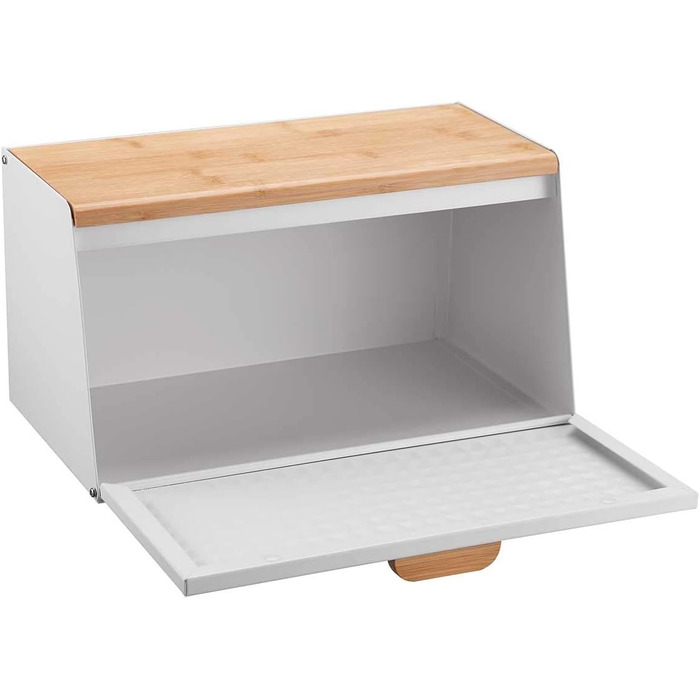 Хлібниця дерев'яна з нержавіючої сталі білий 35,5 х 20 х 17 см Klausberg