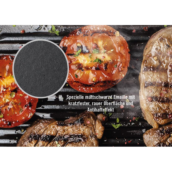 Чавунна каструля синього кольору з кришкою та силіконовими ручками 24 см Woll