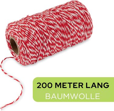 Шпагат кухонний 200 м червоно-білий Rietlow