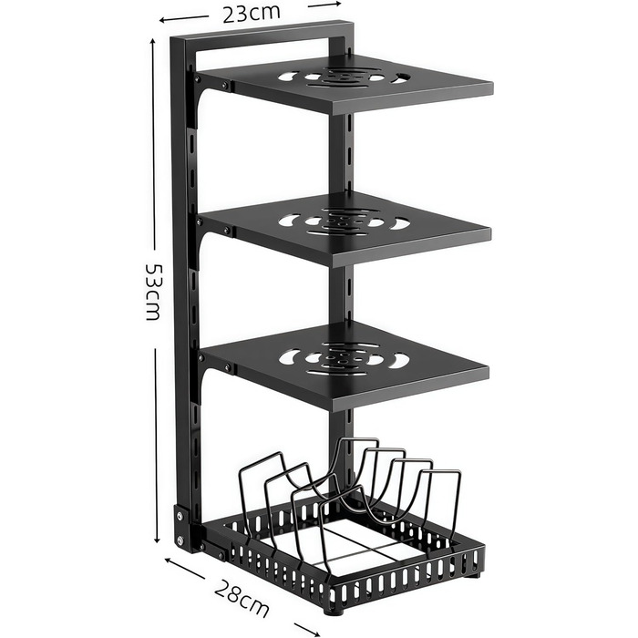 Органайзер для посуду з регульованими відділеннями 23 х 28 х 53 см HIMKI
