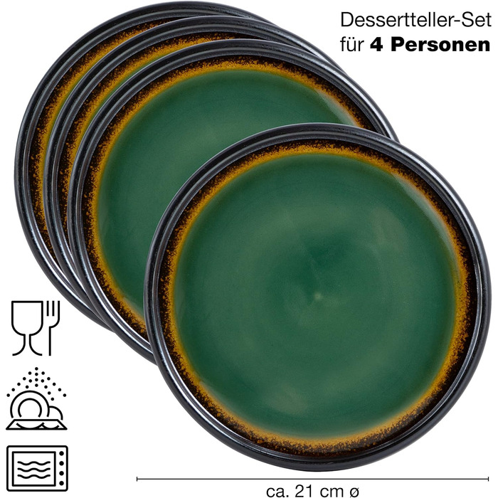 Набір посуду з керамограніту Moritz & Moritz SOLID з 18 предметів 6 персон набір посуду з 6 обідів, маленькі, глибокі тарілки (4 шт. маленькі тарілки)