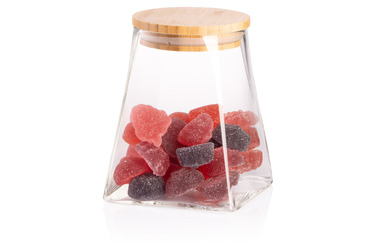 ARDESTO Midori Банка для хранения, 510 мл, стекло, бамбук, коническая, прозрачная