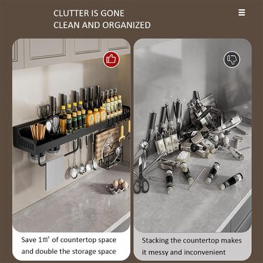 Настінний органайзер для кухонного приладдя 40 см RXRENXIA