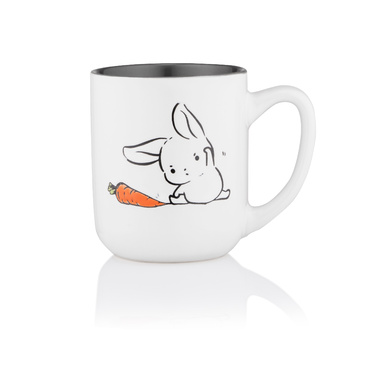 ARDESTO Bunny Cup, 380мл, керамика, белый и серый