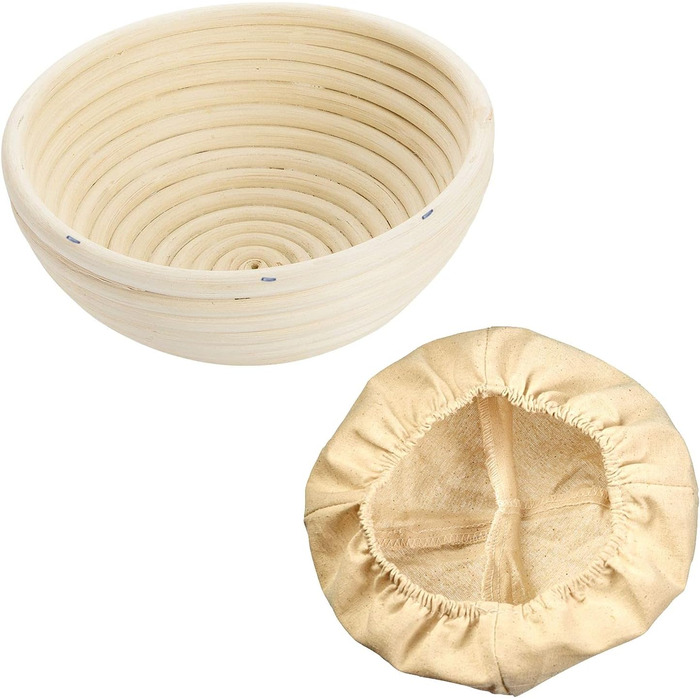 Кошик для вистоювання Westmark, для тіста для хліба вагою 1500-2000 г, овальний, довжина приблизно 40 см, ротангова тростина, світло-бежева, 32022270 (набір з 2 шт. , Ø 17,5 см)