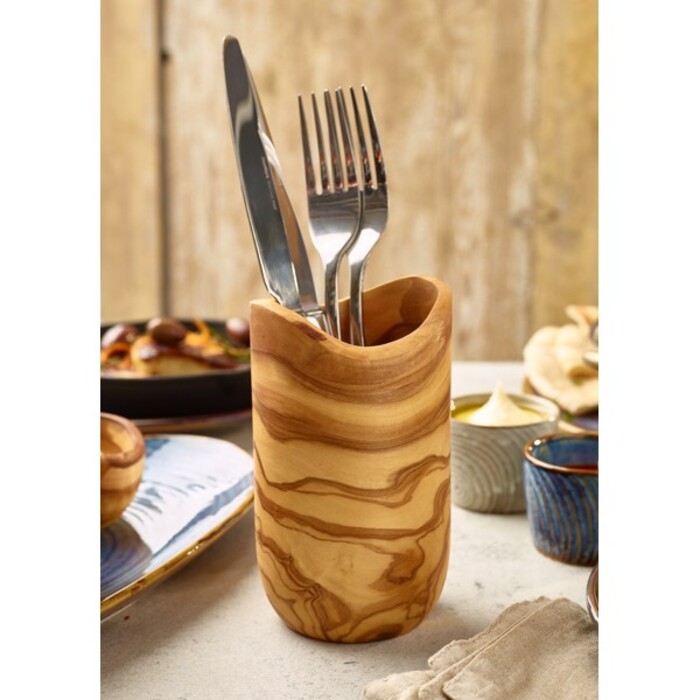 Держатель для столовых приборов, 8х13 см, из цельного оливкового дерева, GenWare