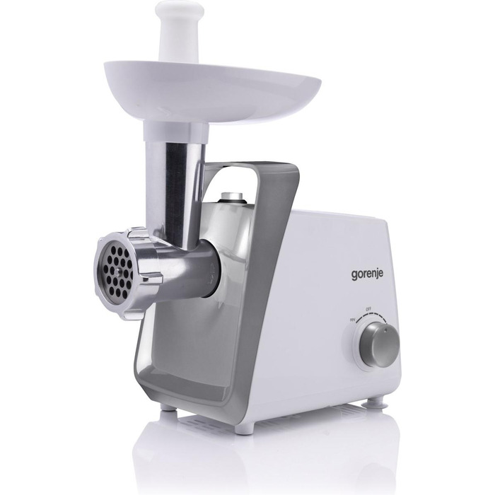 Gorenje Мясорубка, 1600Вт, 2,2 кг/мин, 2 решетки, пластик, белый