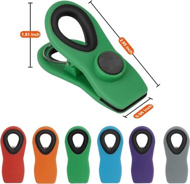 Набір прищіпок-затискачів із магнітом, різнокольорові 12 шт TACGEA