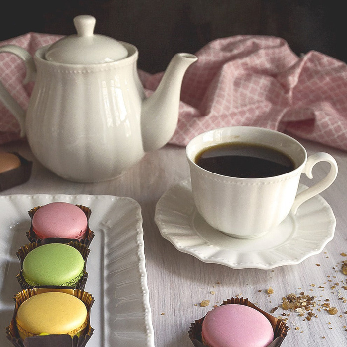 Чашка для кави з блюдцем La Porcellana Bianca DUCALE, порцеляна, 80 мл