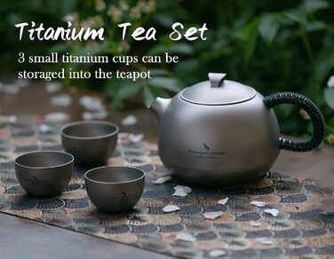 Титановий чайник з заваркою для розсипного чаю 380 мл. iBasingo