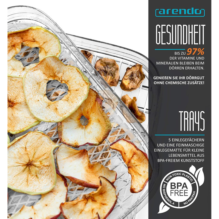 Дегідратор на 5 полиць, 350 Вт Arendo