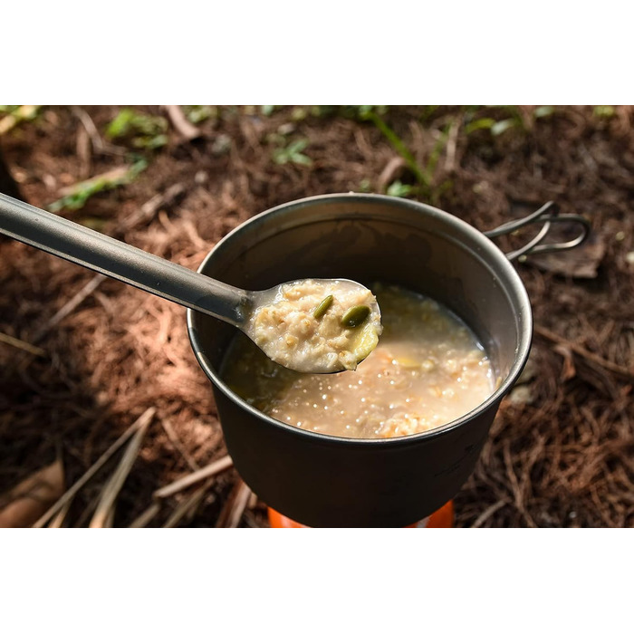 Безграничный Вояж Открытый Титан С Длинной Ручкой Ложка Spork Сверхлегкая Кемпинг Полированная Посуда Набор столовых приборов 2 шт. (Ti1509b)