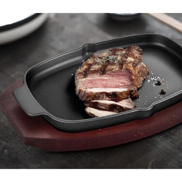 Чавунна сковорода зі знімною ручкою і підставкою 33,5х21 см GRILLI 777201 Код: 012734