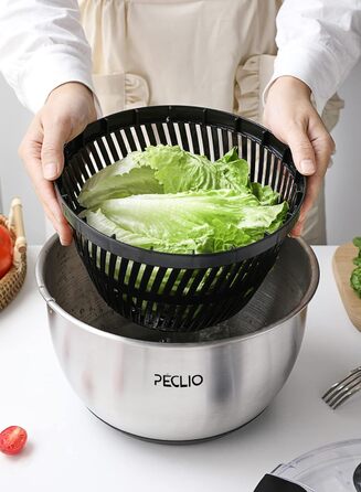 Сушарка для салату 4,5 л чорна Peclio