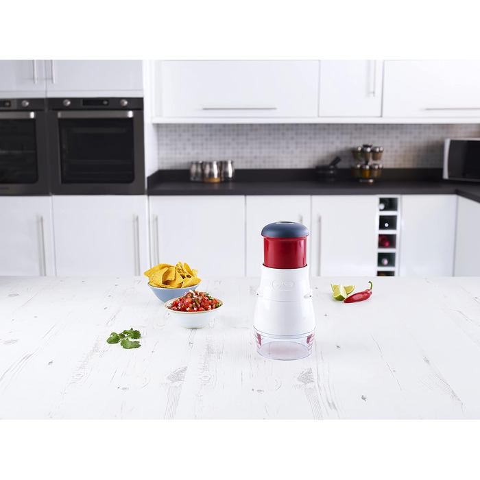 Класична овочерізка Zyliss E910012 Zig Zig, пластик/нержавіюча сталь, білий/червоний, цибулярізка, овочерізка, універсальний подрібнювач, можна мити в посудомийній машині, гарантія 5 років (подрібнювач овочів)