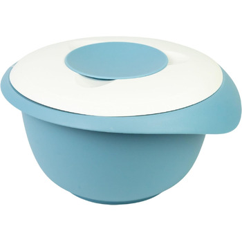 Миска для змішування та випічки Westmark з кришкою з двох частин, 2,5 л, з носиком, пластикова, біла/яблучно-зелена, 3153227A (синій/білий, з кришкою)