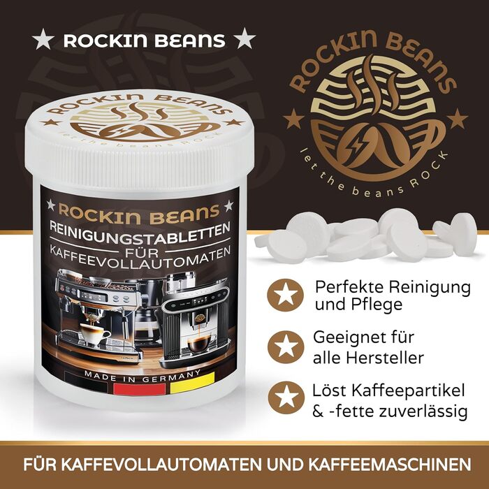 Таблетки для чищення кавомашин 100 шт Rockin Beans