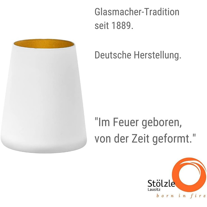Набір із 6 склянок 380 мл, білий/золотистий Power Stölzle Lausitz