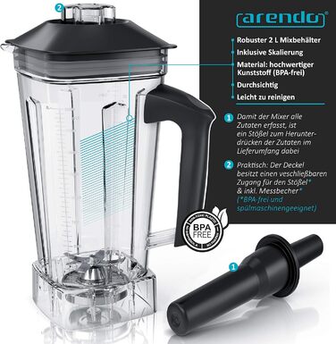 Блендер 2 л 2000 Вт Arendo