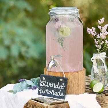 Скляний диспенсер для напоїв 3,8 л з краном та підставкою Springlane Kitchen