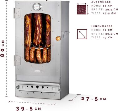 Коптильна шафа на 10 кг на дровах Kaiser Company