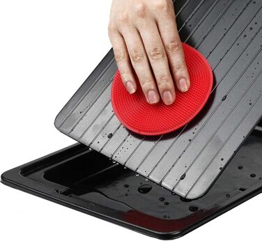 Доска для размораживания мяса 29,5x20,5 см с поддоном, черный Janurium