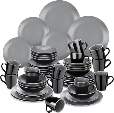 Столовий сервіз на 12 персон, 48 предметів, світло-сірий Lento Vancasso