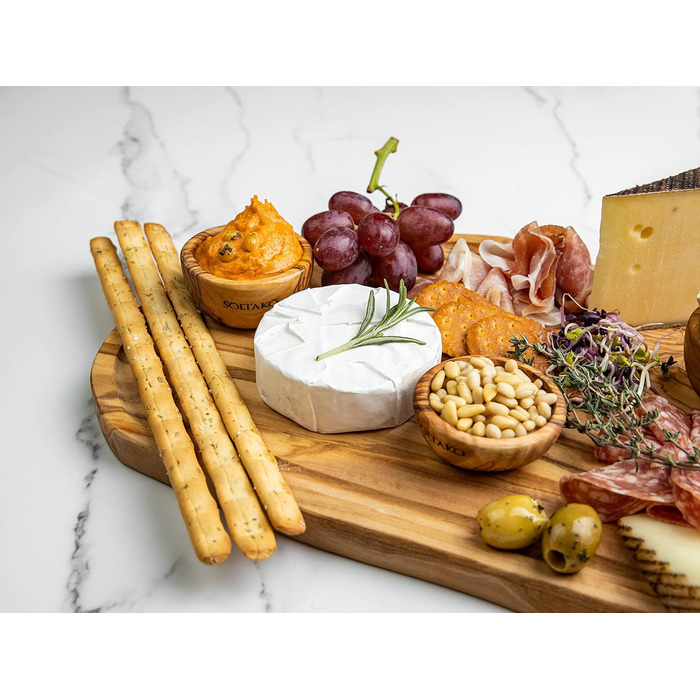 Высококачественный набор мини-чаш для дипа из эксклюзивного оливкового дерева - набор чаш для тапас - маленькая средиземноморская чаша для оливок и соусов барбекю - чаша для соусов для соуса - Ø 6 см Набор 2 Ø6 см, 2