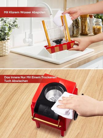 Машина для попкорну 3,5 л у вигляді візка, 1200 Вт, червона HOUSNAT