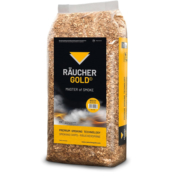 Тріска для копчення розмір зерна від 4,0 до 12,0 мм 15 кг Räuchergold