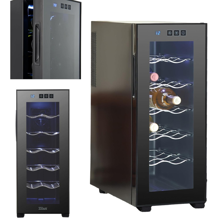 Винний холодильник з світлодіодним освітлення до 12 пляшок Zilan