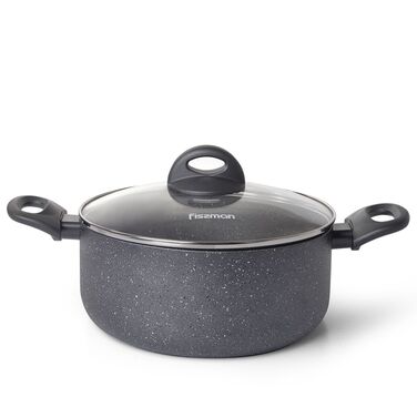 Каструля зі скляною кришкою 26 см 5,5 л MOON STONE Fissman