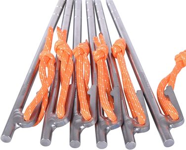 Кілочки для намету Кілочки з титанового сплаву Кілки для кемпінгових наметів Зовнішні тенти Шпильки Легкі важкі цвяхи для намету Туристичний намет Аксесуари для твердого ґрунту 6 шт. /лот Ti4012P40L (Ti4012PS-6 шт. (20 см)), 40