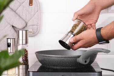 Мельница для соли и перца ARDESTO Gemini, 180 мл, стекло, нержавеющая сталь, прозрачная