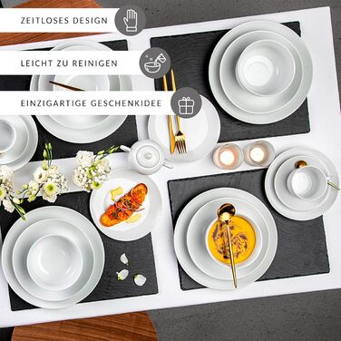 Столовий сервіз, білий, порцеляна (комбінований сервіз 36 шт. на 6 персон) Sänger New Port