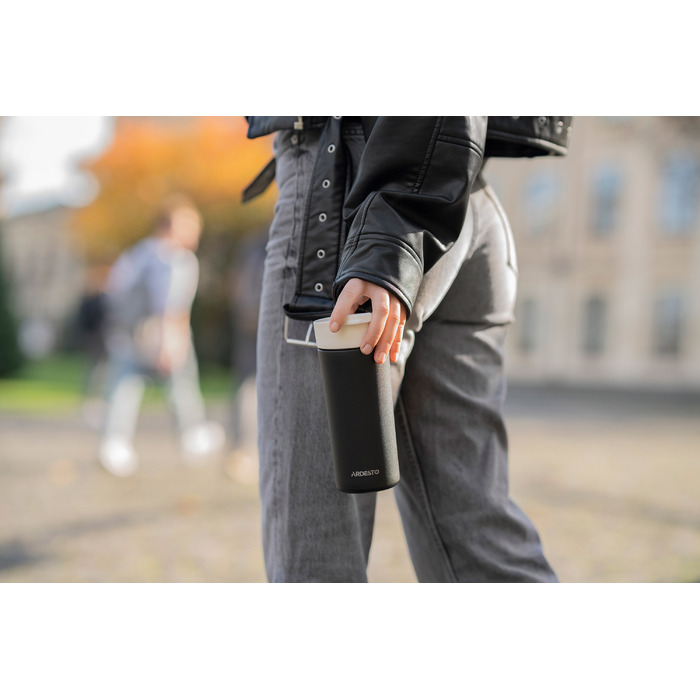 ARDESTO Термокухоль Viaggio 400 мл, нержавіюча сталь, чорний