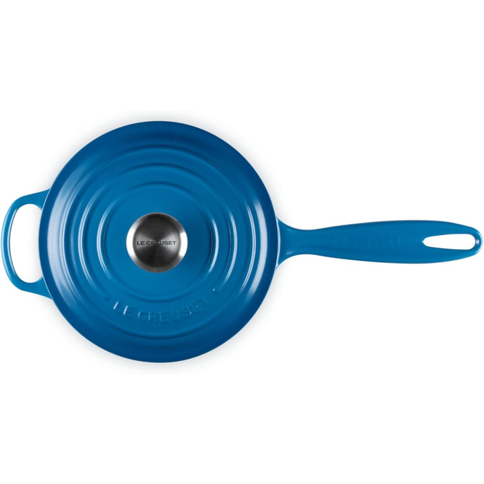 Чавунний сотейник Ø 18 см, 1,8 л з кришкою, синій Марсель Signature Le Creuset