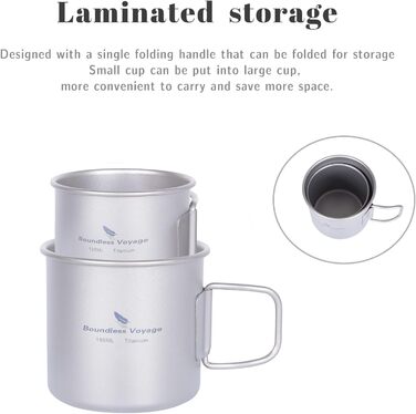 Титановий кемпінговий кухоль 2 шт. Boundless Voyage