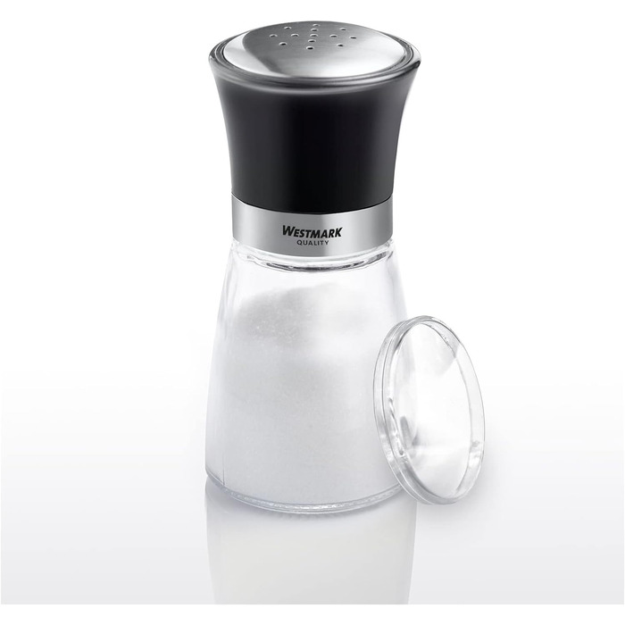 Дисплей Westmark, Вміст 6 дозаторів, Ємність 190 мл кожен, Скло/нержавіюча сталь/пластик, Прозорий/Чорний/Сріблястий, 63592611 (Шейкери для спецій, вишукані, , прозорі/чорні/сріблясті)