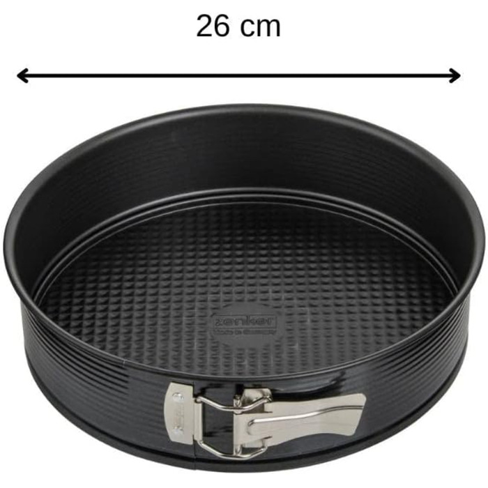 Форма для випічки Zenker 6504 з антипригарним покриттям, кругла форма для торта з плоским дном (колір чорний), кількість (Ø 26 см)
